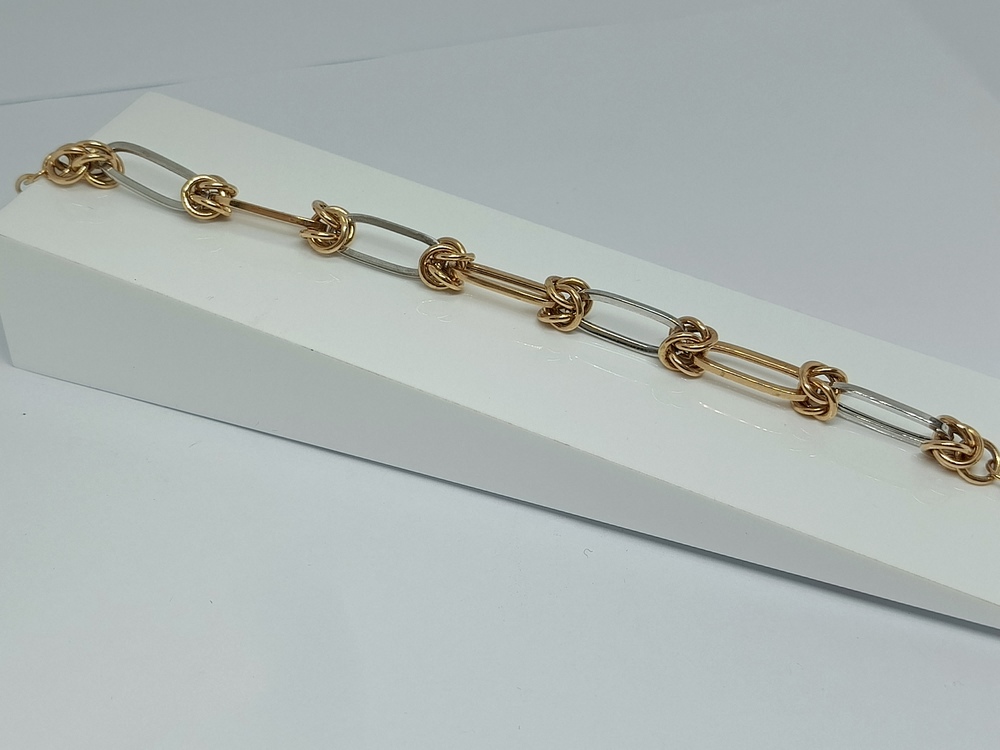 Т-26234 БРАСЛЕТ ПУСТОТЕЛЫЙ Фантазия (Au 585)