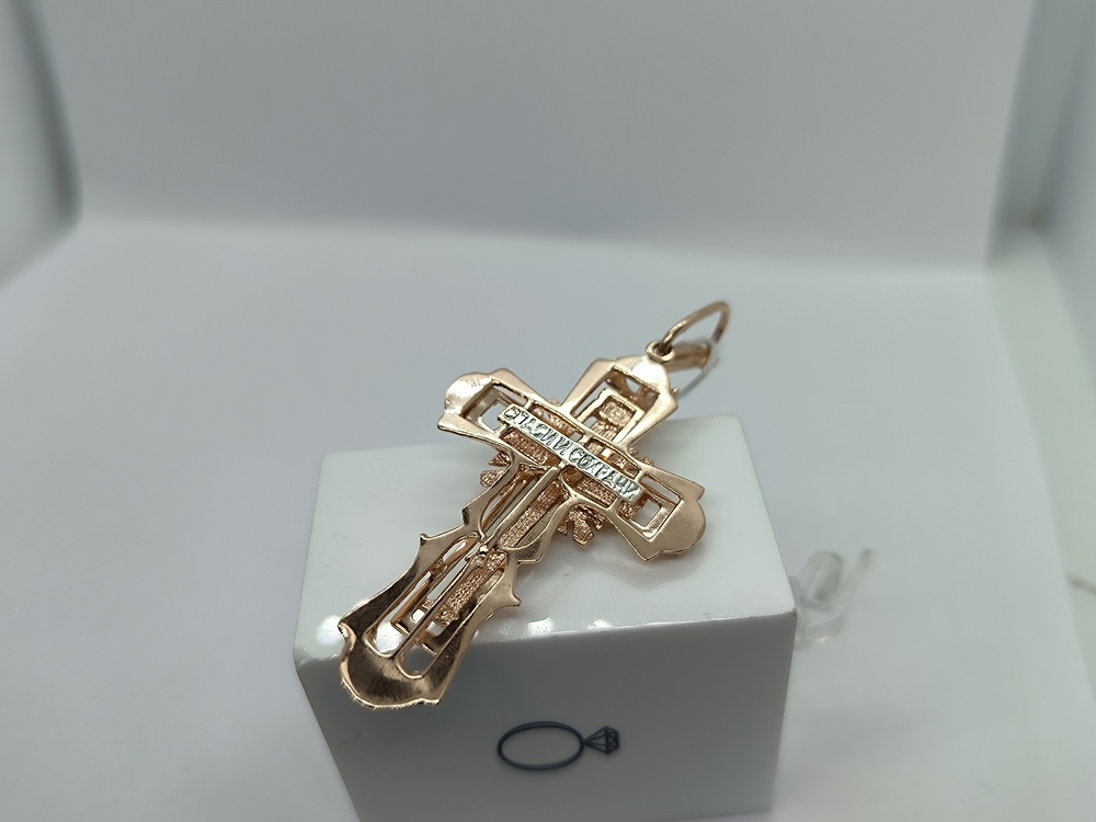 ПОДККИ585 ПОДВЕСКА КРЕСТ С КАМНЕМ (Au 585)