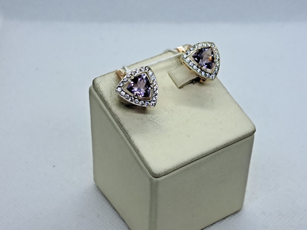 СКМИ585 СЕРЬГИ С КАМНЯМИ (Au 585)