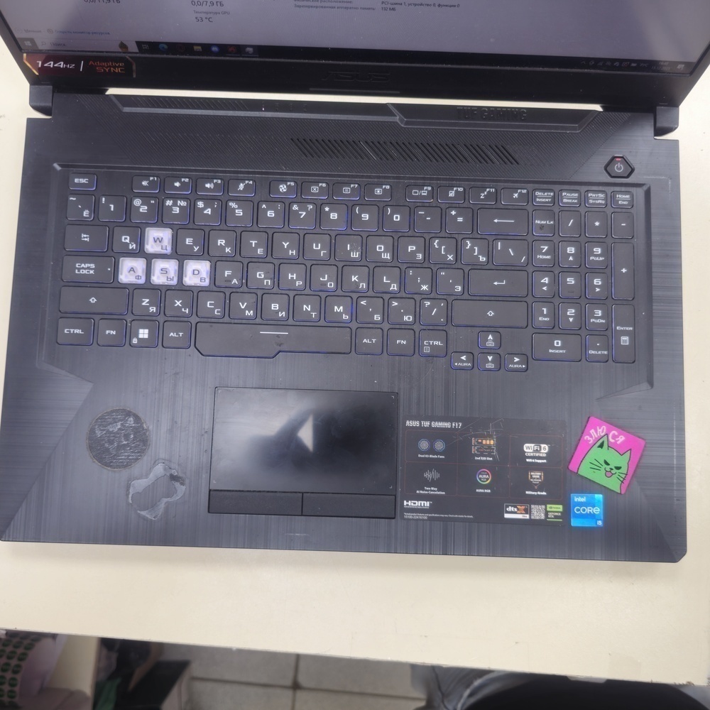 Ноутбук ASUS TUF GAMING F17;  Core I5-11400H, GeForce RTX 2050, 16 Гб, 500 Гб, Нет