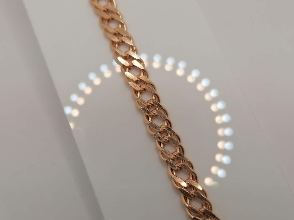 БРАСЛЕТ ПУСТОТЕЛЫЙ Ромб двойной (Au 585)