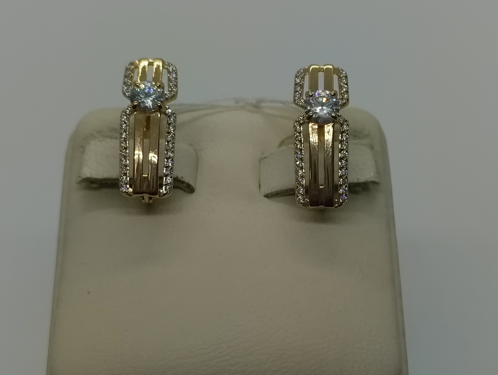 СКМИ585 СЕРЬГИ С КАМНЯМИ (Au 585)