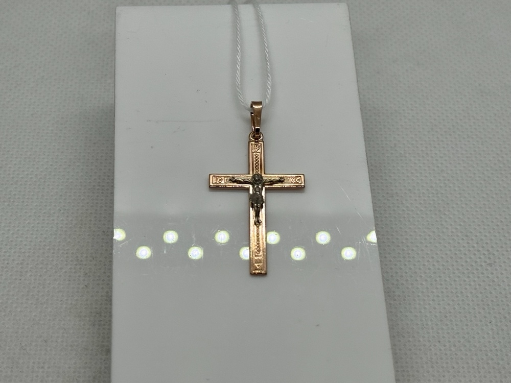 ПОДКБК585 ПОДВЕСКА КРЕСТ БЕЗ КАМНЯ (Au 585)