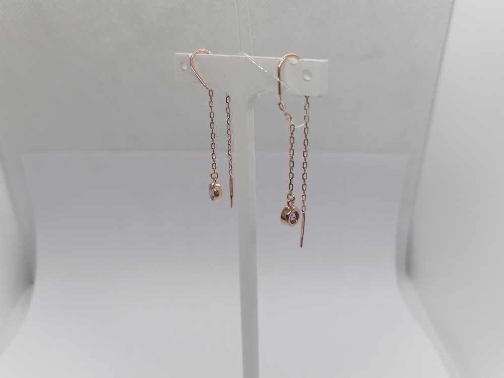 СЕРЬГИ ПРОДЕВКИ с камнем (Au 585)