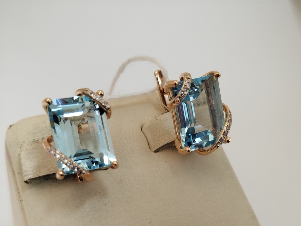 СКМИ585 СЕРЬГИ С КАМНЯМИ (Au 585)