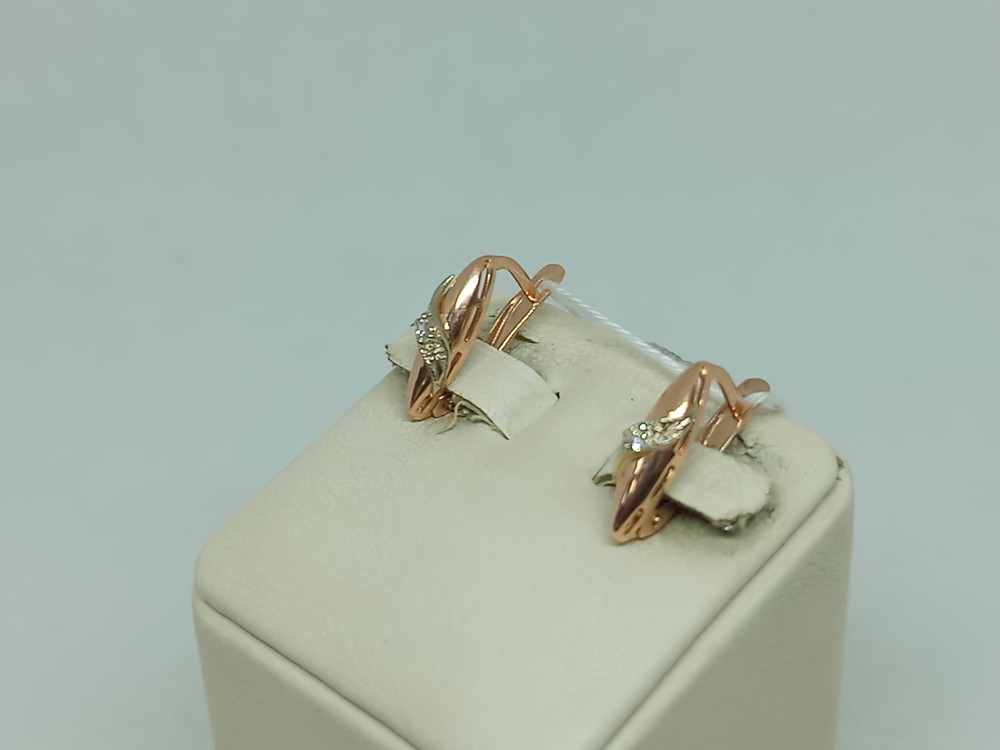 СКМ585 СЕРЬГИ С КАМНЕМ (Au 585)