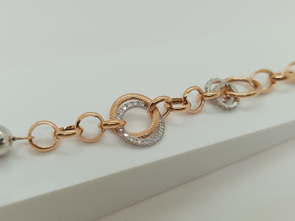 БРАСЛЕТ ФАНТАЗИЯ с камнями (Au 585)