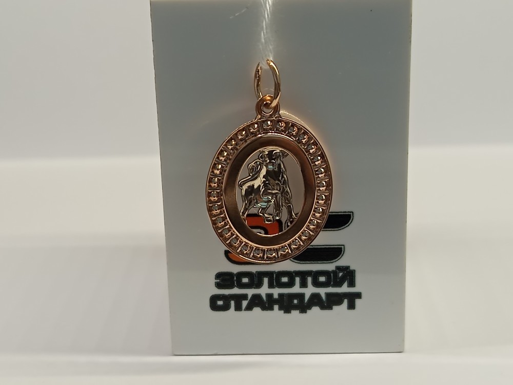 ПОДЗЗТ585 ПОДВЕСКА ЗНАК ЗОДИАКА ТЕЛЕЦ (Au 585)