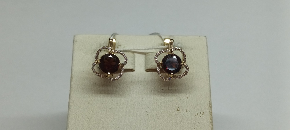 СКМИ585 СЕРЬГИ С КАМНЯМИ (Au 585)