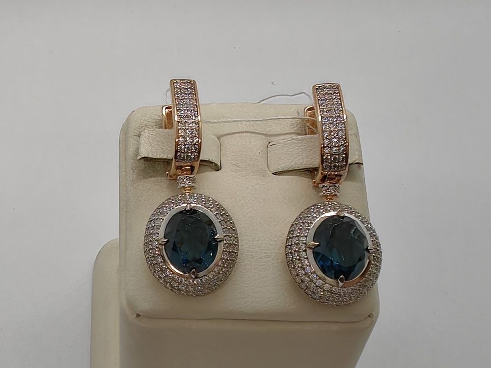 СКМИ585 СЕРЬГИ С КАМНЯМИ (Au 585)