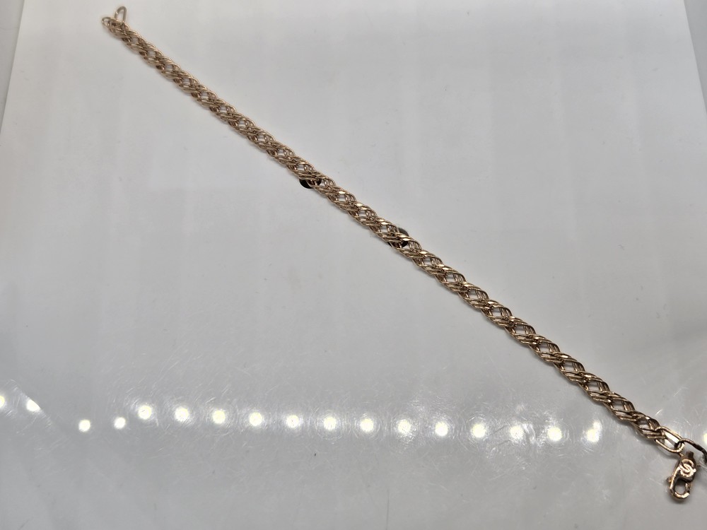 БРАСЛЕТ ПУСТОТЕЛЫЙ Ромб тройной Au 585