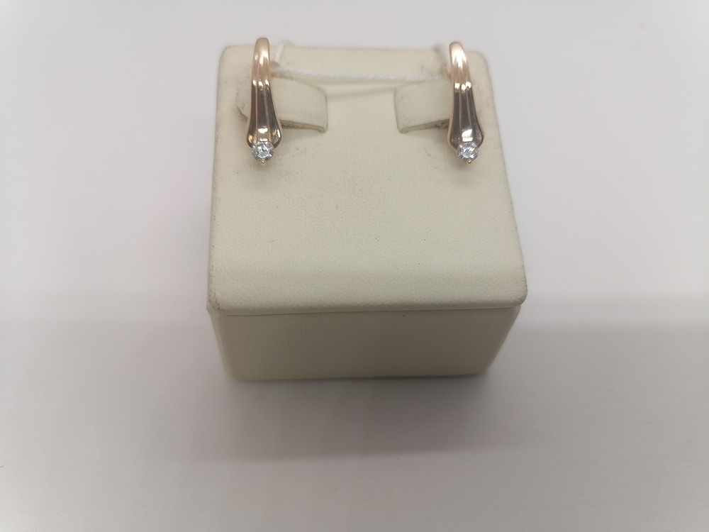 СКМ585 СЕРЬГИ С КАМНЕМ (Au 585)