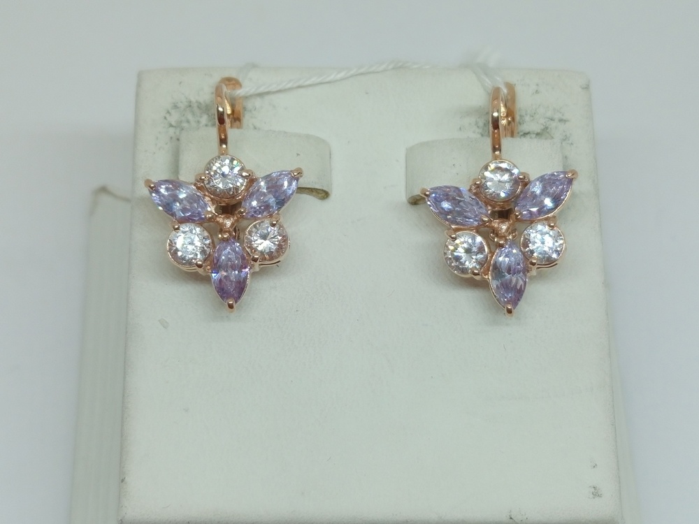 СКМИ585 СЕРЬГИ С КАМНЯМИ (Au 585)