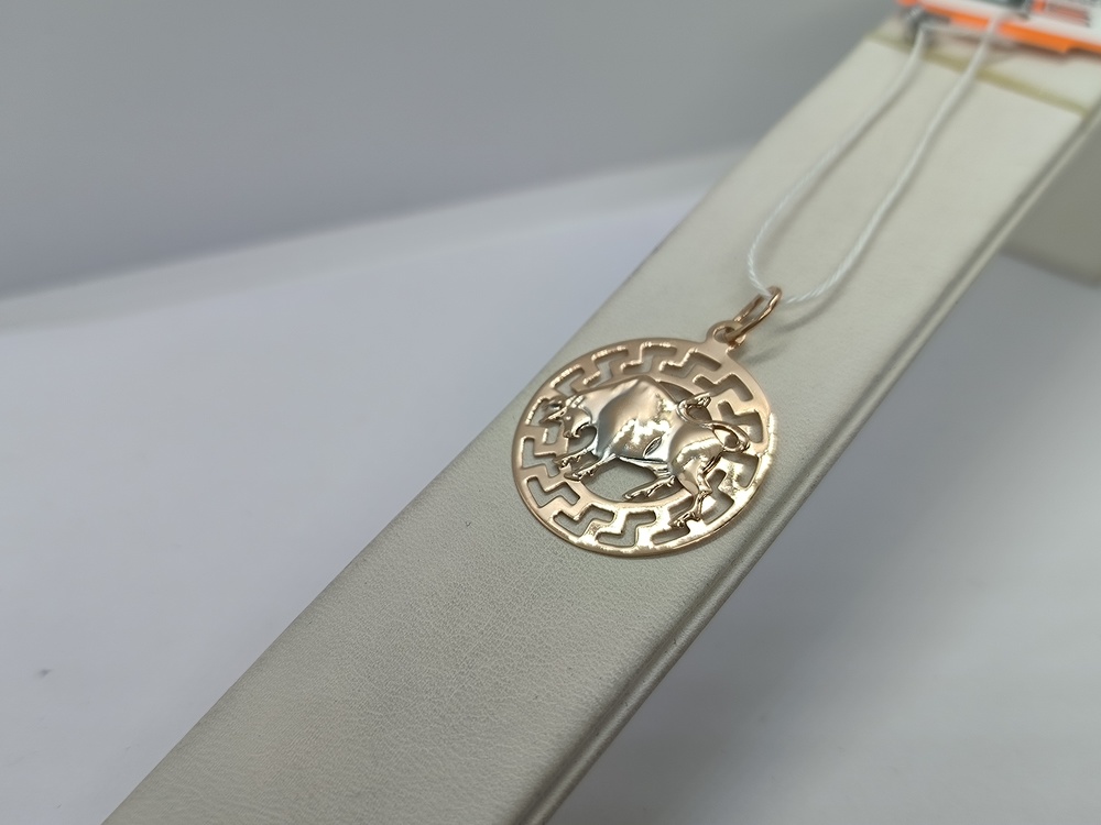 ПОДЗЗТ585 ПОДВЕСКА ЗНАК ЗОДИАКА ТЕЛЕЦ (Au 585)