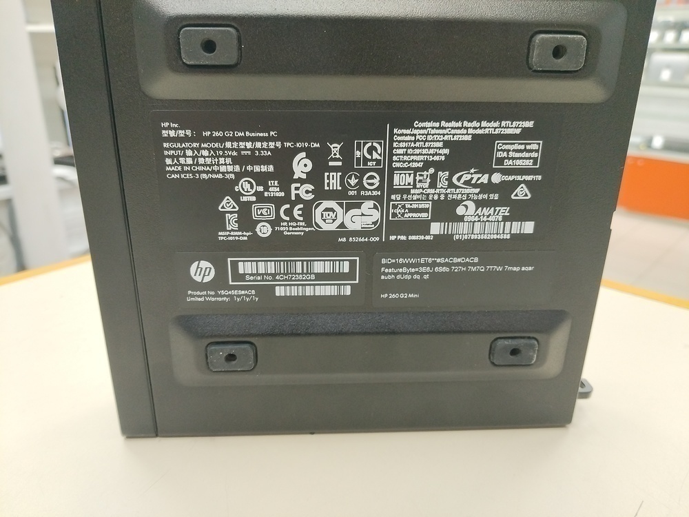 Неттоп HP 260 G2 DM; Celeron 3855U, Intel HD Graphics 510, 4 Гб, Нет, 500 Гб