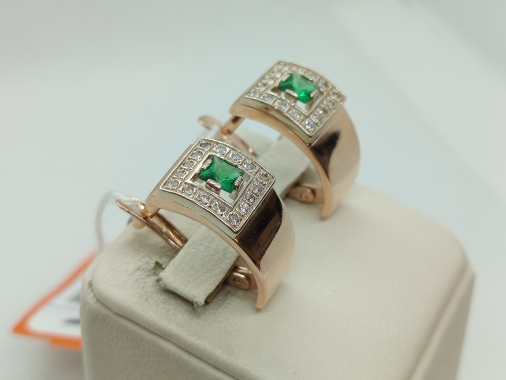 СКМИ585 СЕРЬГИ С КАМНЯМИ (Au 585)