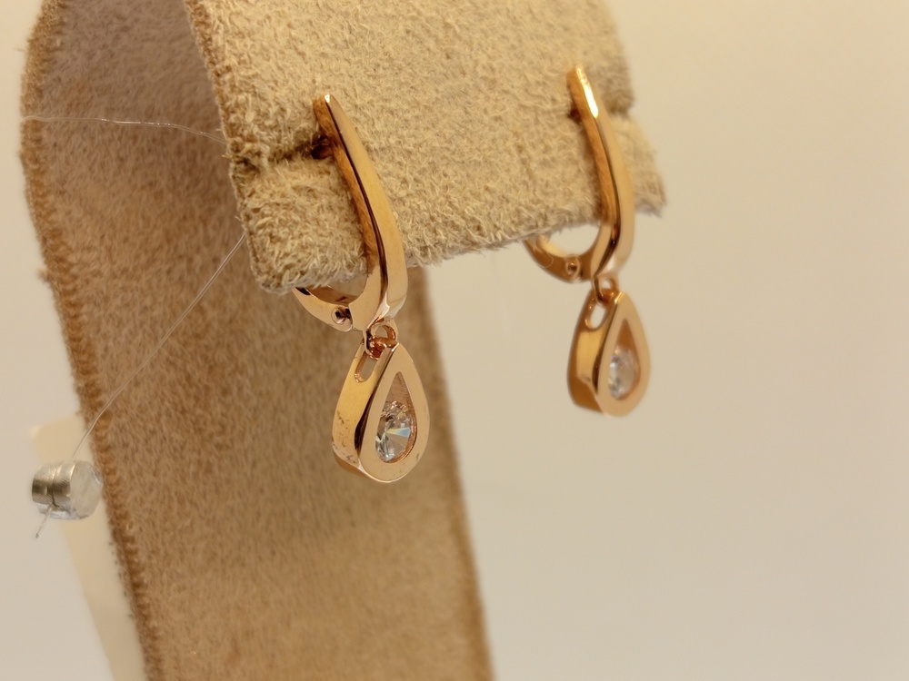 СЕРЬГИ С КАМНЕМ (Au 585)