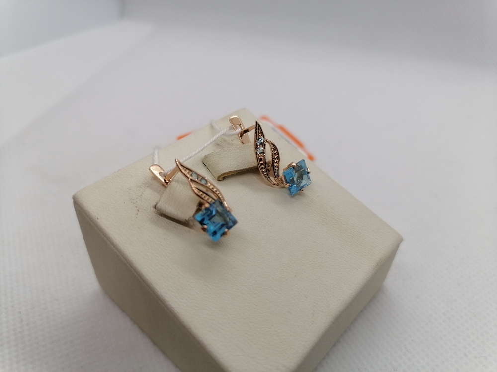 СКМИ585 СЕРЬГИ С КАМНЯМИ (Au 585)