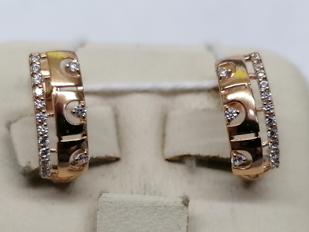 СКМИ585 СЕРЬГИ С КАМНЯМИ (Au 585)