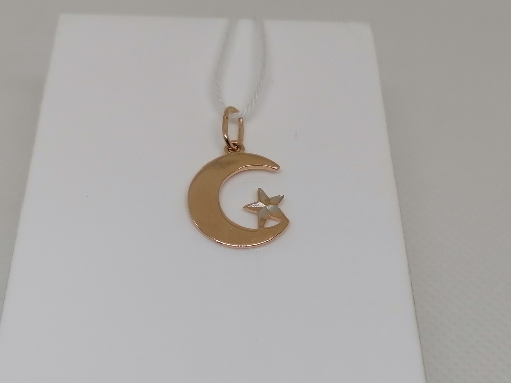 ПОДПБК585 ПОДВЕСКА ПОЛУМЕСЯЦ БЕЗ КАМНЯ (Au 585)