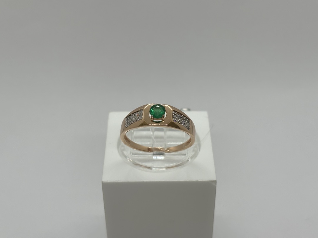 КОЛЬЦО Бриллиант, изумруд (Au 585)