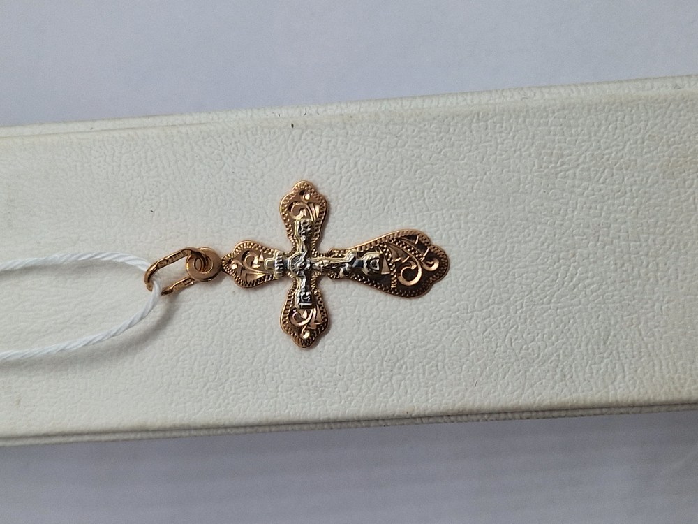 ПОДВЕСКА КРЕСТ БЕЗ КАМНЯ (Au 585)