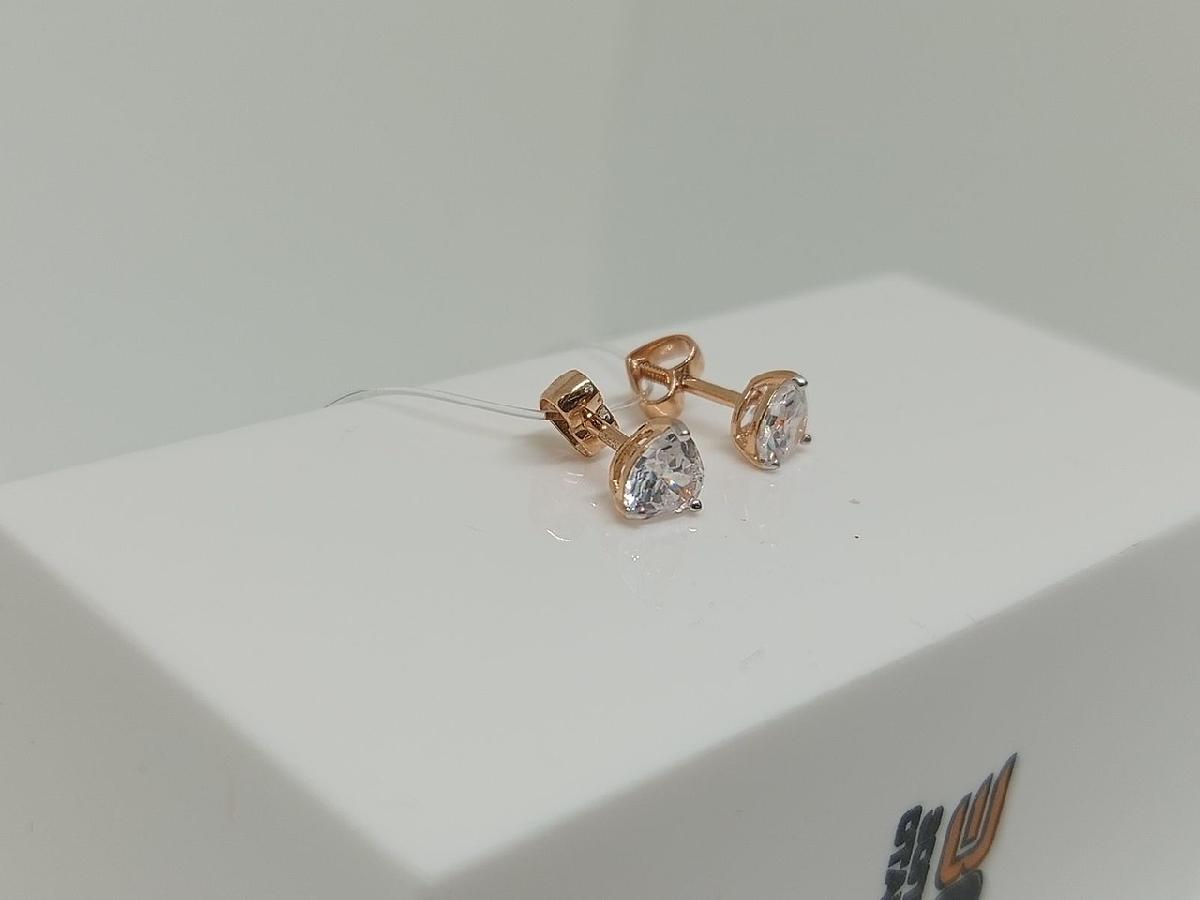 СЕРЬГИ ПУСЕТЫ с камнем (Au 585)