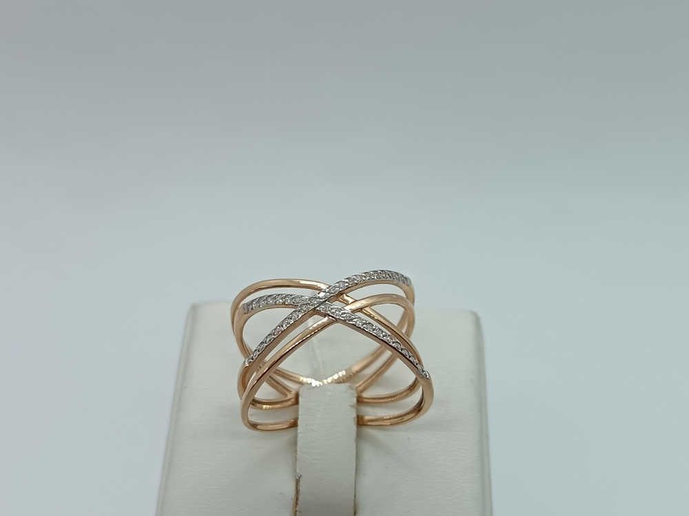 КОЛЬЦО С КАМНЯМИ (Au 585)