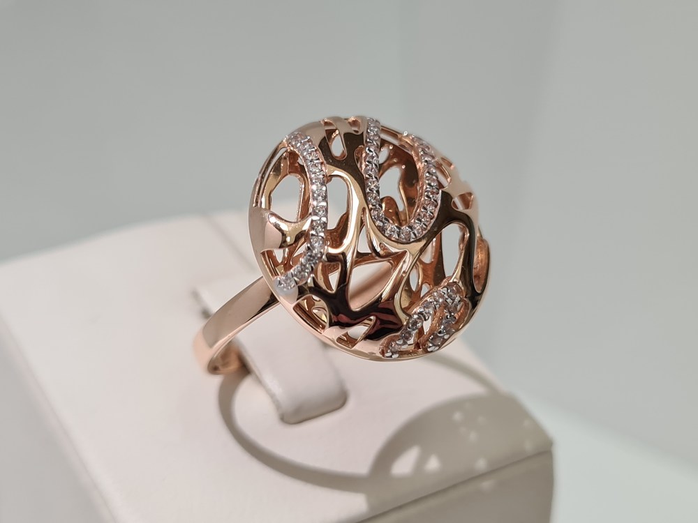 КОЛЬЦО С КАМНЯМИ (Au 585)