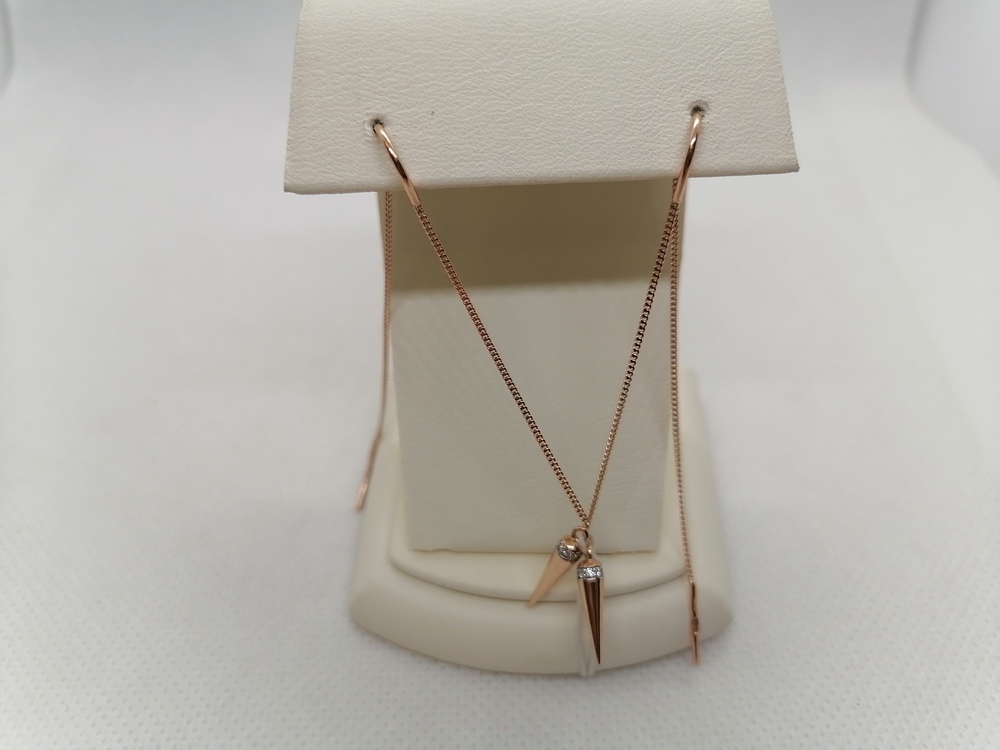 СЕРЬГИ ПРОДЕВКИ с камнями (Au 585)