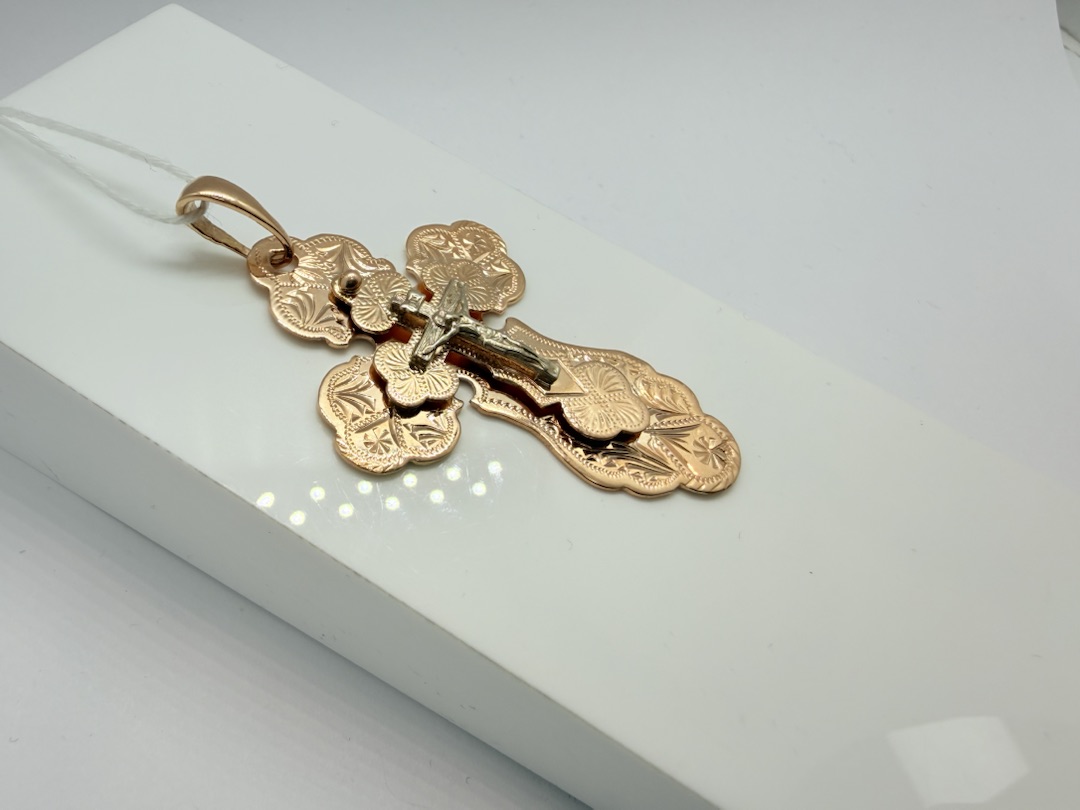 ПОДВЕСКА КРЕСТ БЕЗ КАМНЯ (Au 585)