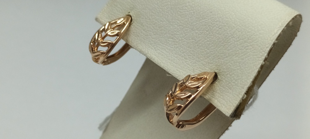 СБКМ585 СЕРЬГИ БЕЗ КАМНЯ (Au 585)