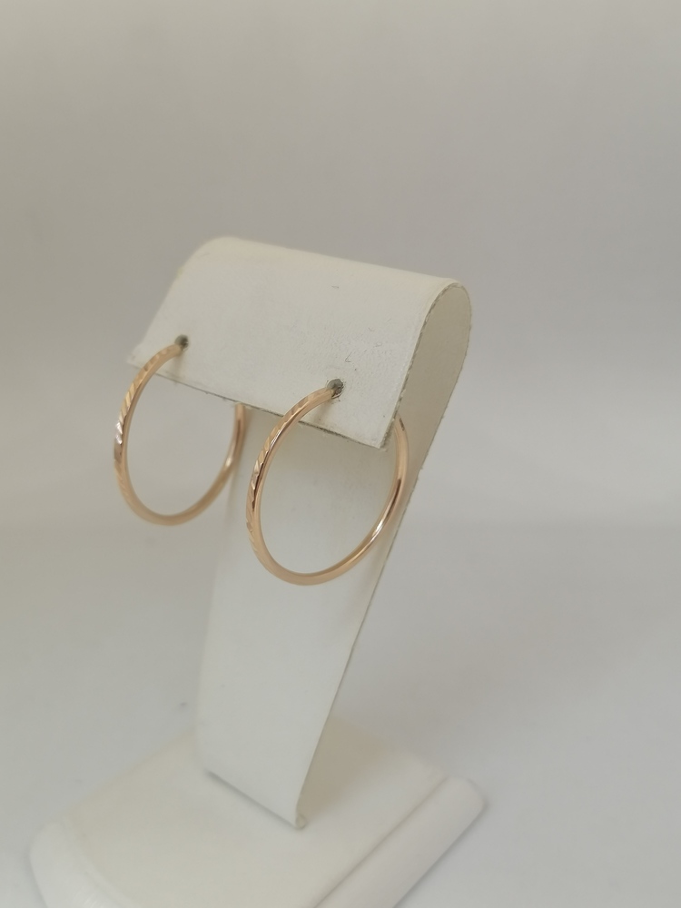 А 021005 СЕРЬГИ КОНГО Рифленые (Au 585)