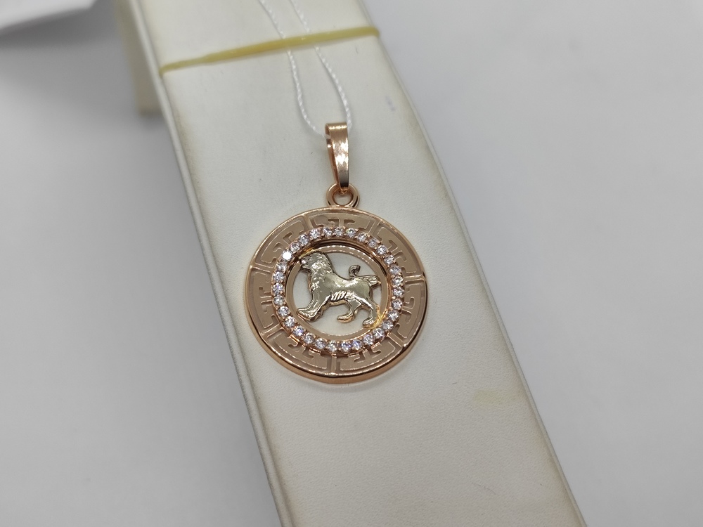 КрСВП/вод/Ф ПОДВЕСКА ЗНАК ЗОДИАКА ВОДОЛЕЙ (Au 585)