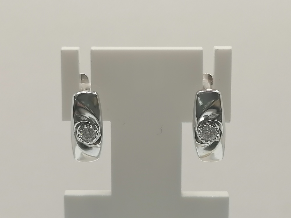 СКМ585 СЕРЬГИ С КАМНЕМ (Au 585)