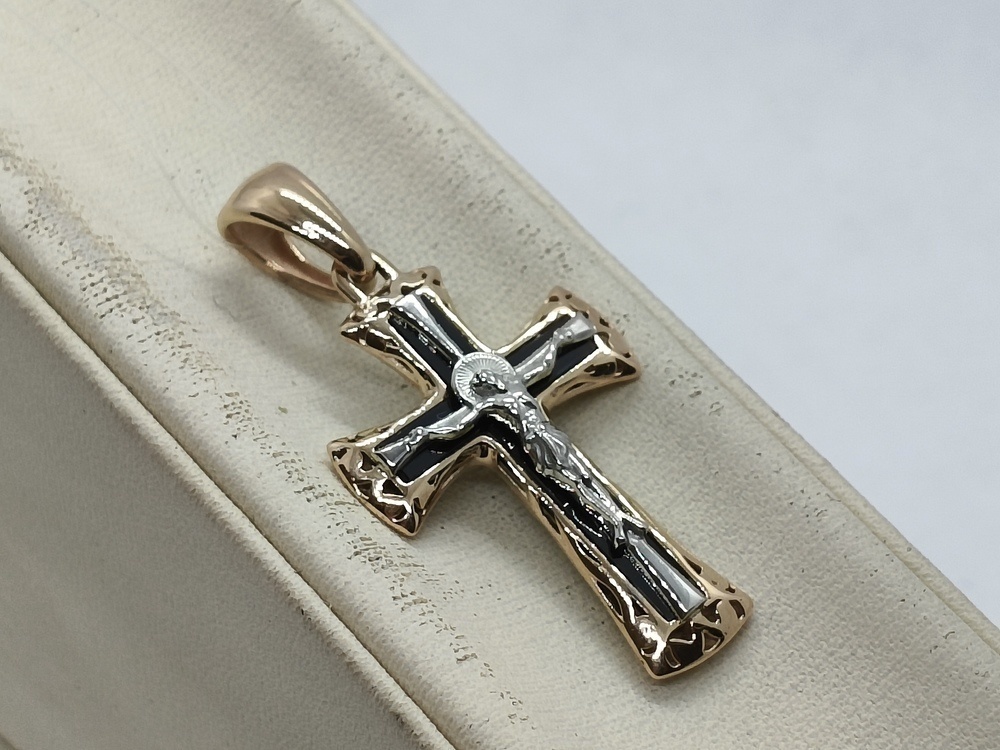 ПОДВЕСКА КРЕСТ с камнем (Au 585)