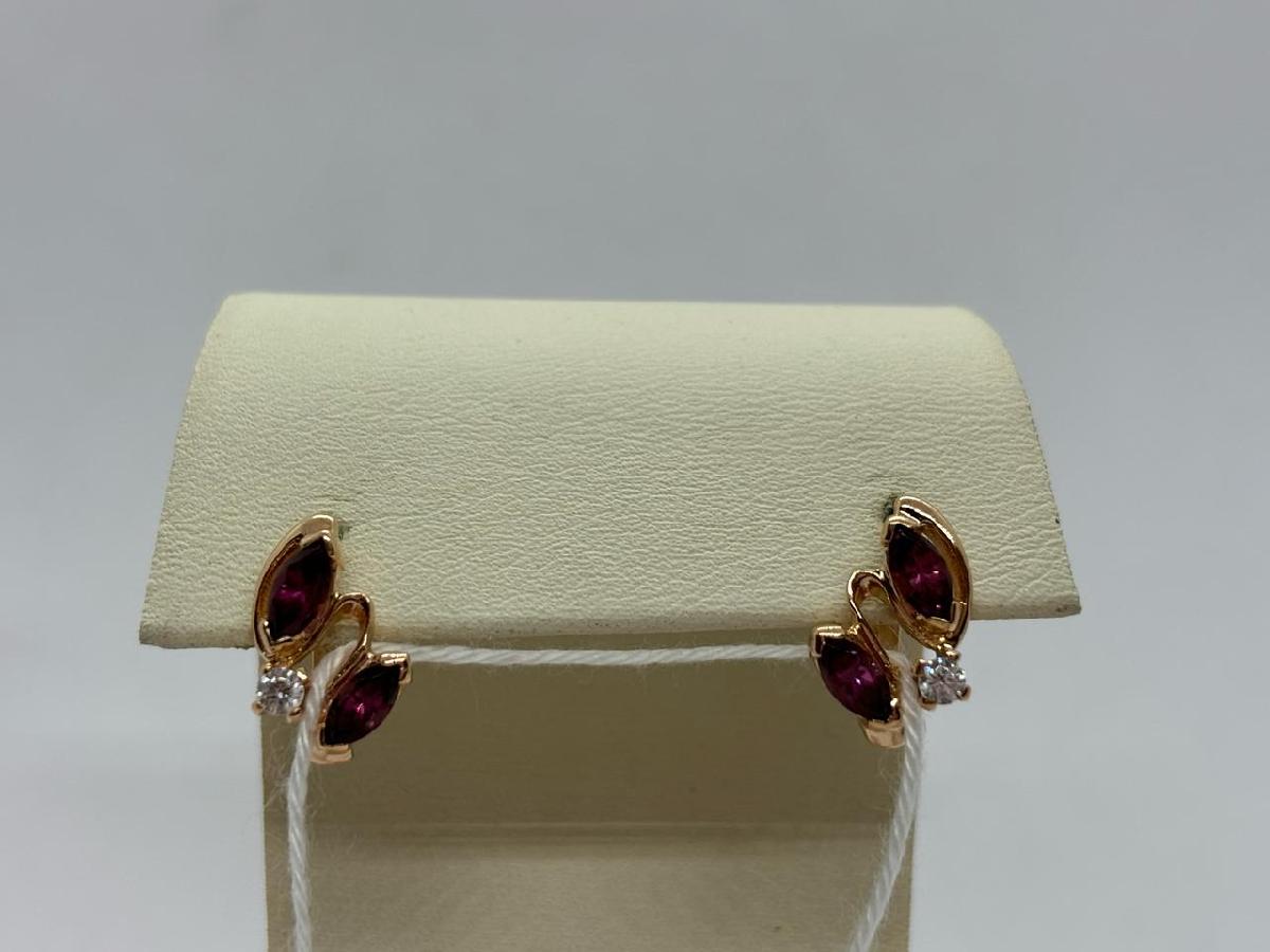 СКМИ585 СЕРЬГИ С КАМНЯМИ (Au 585)