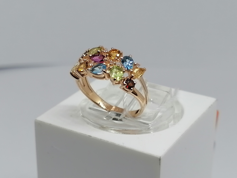 КОЛЬЦО С КАМНЯМИ (Au 585)