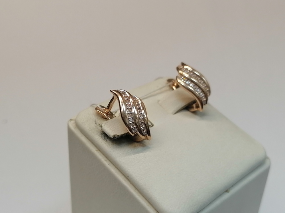 СКМИ585 СЕРЬГИ С КАМНЯМИ (Au 585)