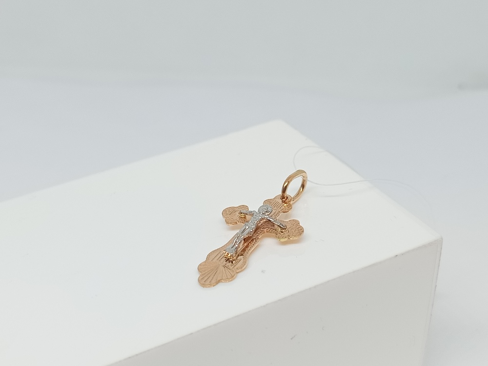 810-00273-10-00-00-02 ПОДВЕСКА КРЕСТ без камня (Au 585)