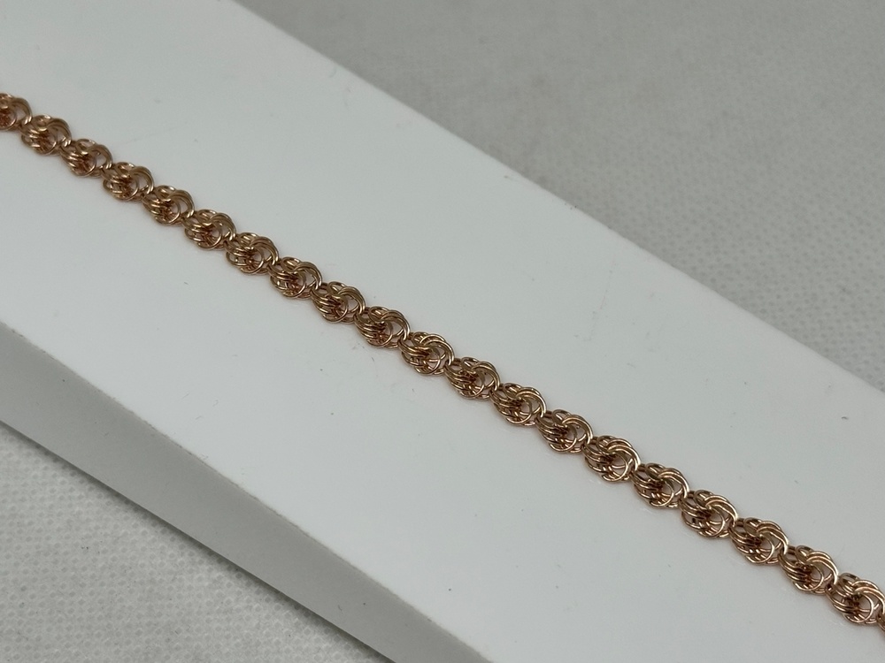 БРАСЛЕТ ПУСТОТЕЛЫЙ Роза (Au 585)