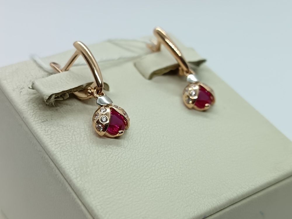 СКМИ585 СЕРЬГИ С КАМНЯМИ (Au 585)