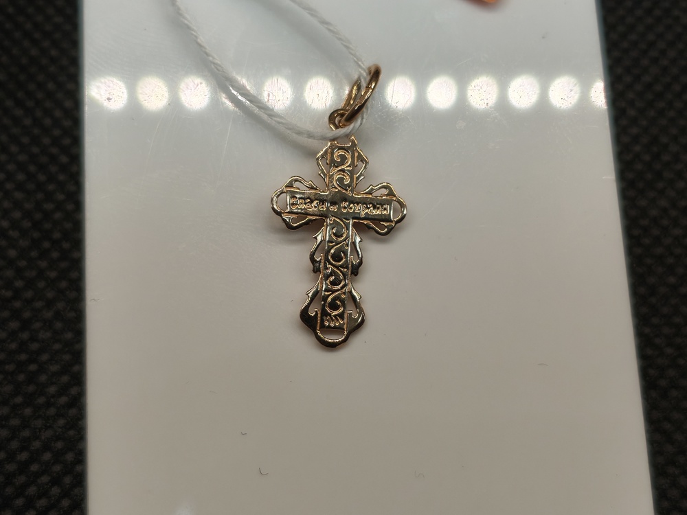 ПОДКБК585 ПОДВЕСКА КРЕСТ БЕЗ КАМНЯ (Au 585)