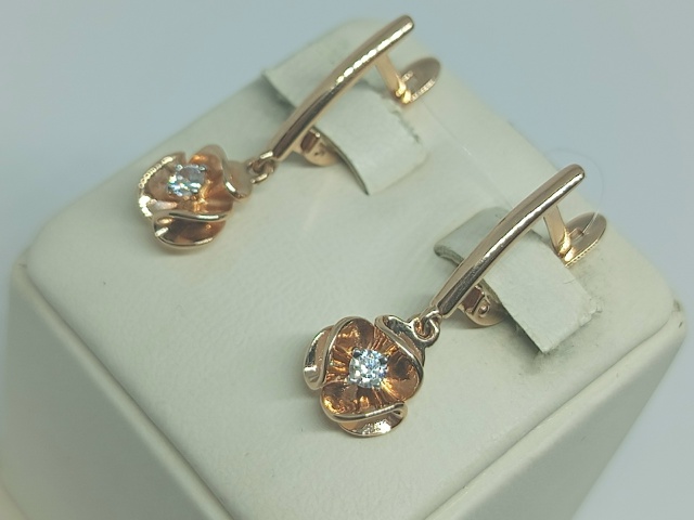 СЕРЬГИ С КАМНЕМ (Au 585)