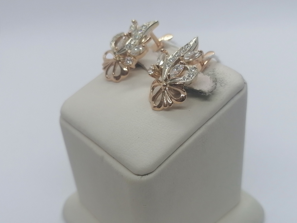 СКМИ585 СЕРЬГИ С КАМНЯМИ (Au 585)