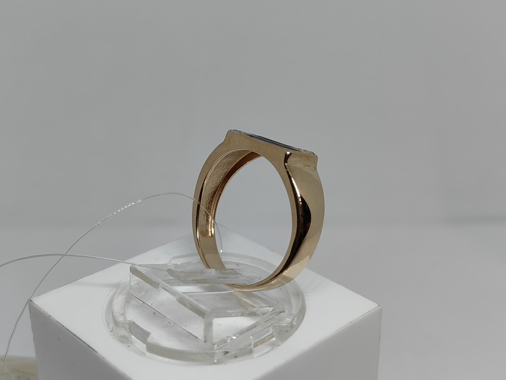 КОЛЬЦО ПЕЧАТКА с камнями (Au 585)