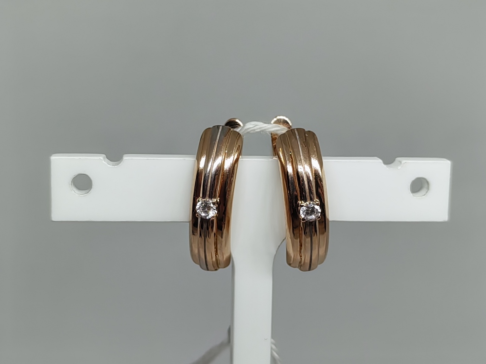 СКМ585 СЕРЬГИ С КАМНЕМ (Au 585)