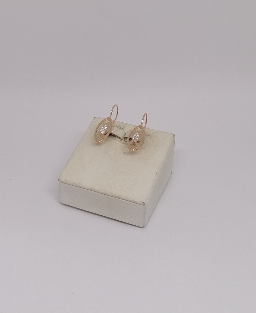 СЕРЬГИ ПЕТЕЛЬКА с камнями (Au 585)