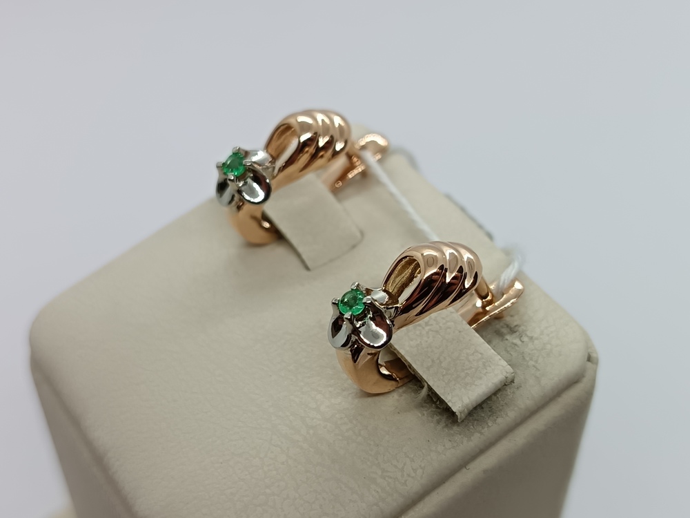 СКМ585 СЕРЬГИ С КАМНЕМ (Au 585)