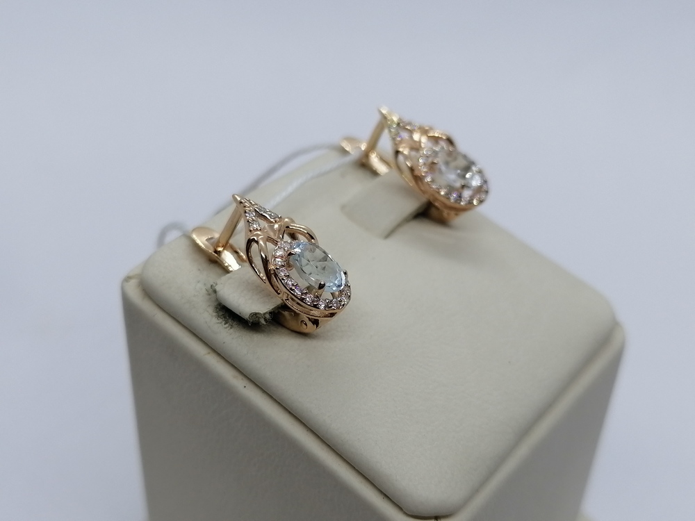 СКМИ585 СЕРЬГИ С КАМНЯМИ (Au 585)